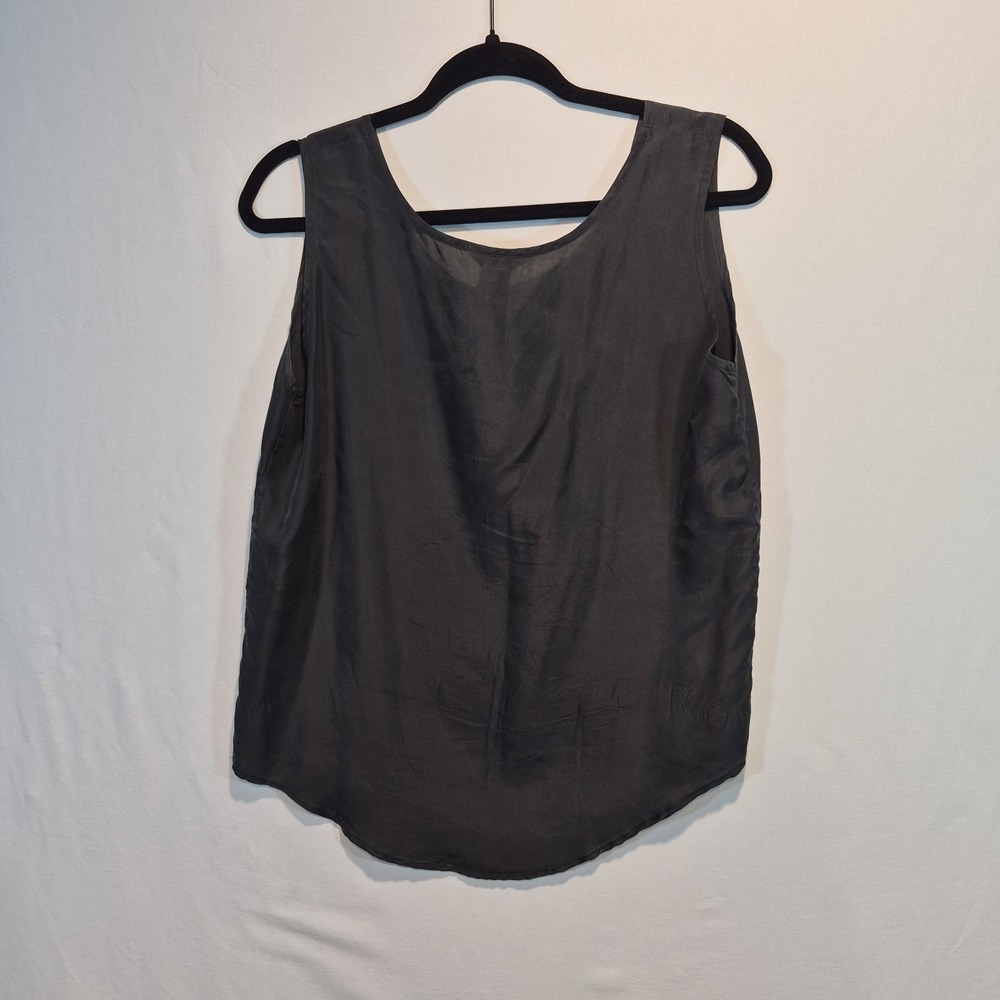 Ellen Asley Silk Tank Top Womens Md 90s Minimalist Grunge Lite Casual Goth - Picture 6 of 9
